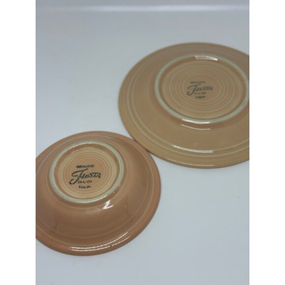VTG Fiestaware Apricot Salad Plate Soup/Cereal Bowl Apricot Fiesta Dinnerware - Picture 4 of 9